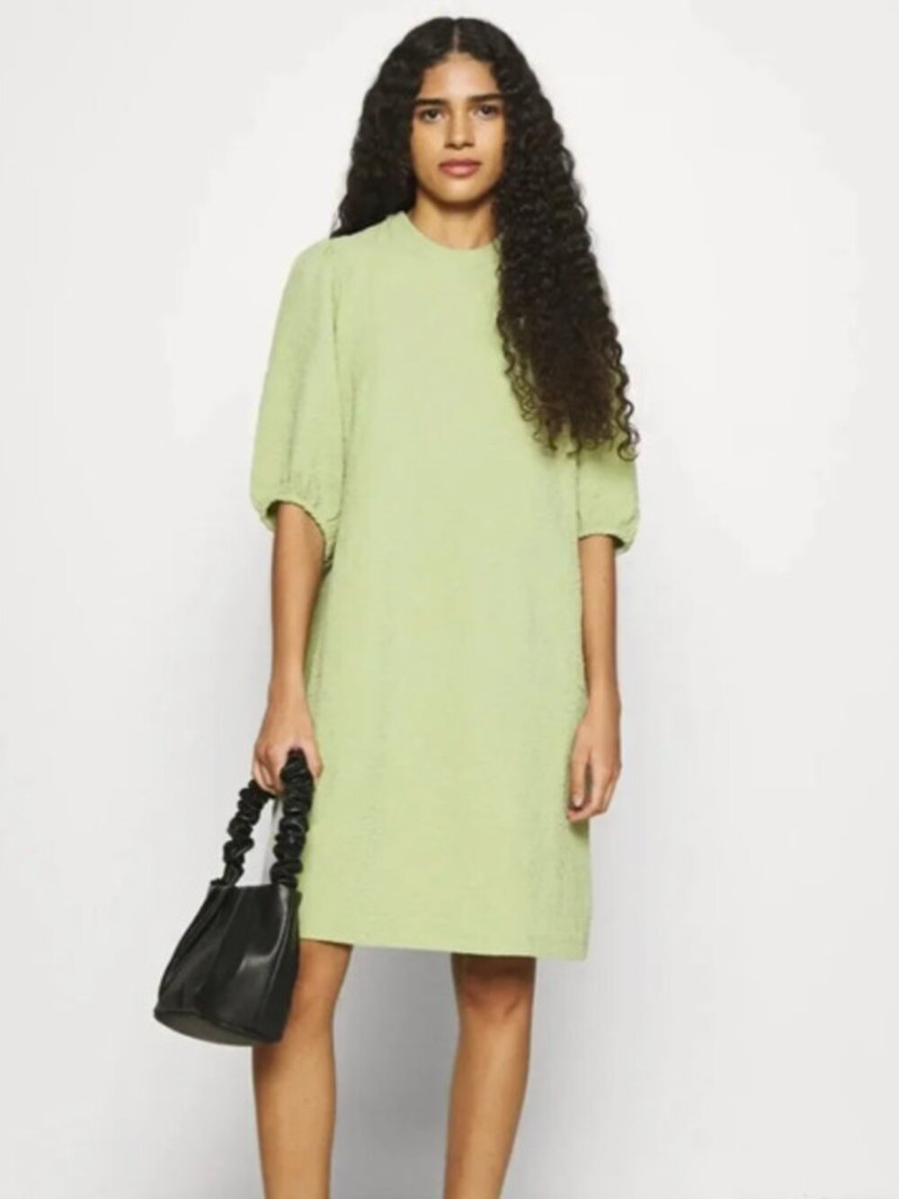 Samsoe Samsoe | Junis Scandinavian Textured Puff Sleeve Shift Dress